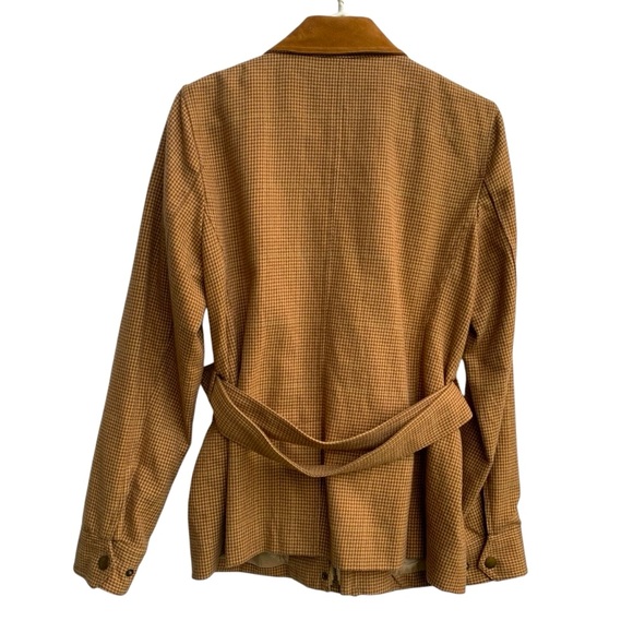 Lauren Ralph Lauren Hunting Jacket Tweed Herringbone Cotton Belted Size M - Picture 2 of 8
